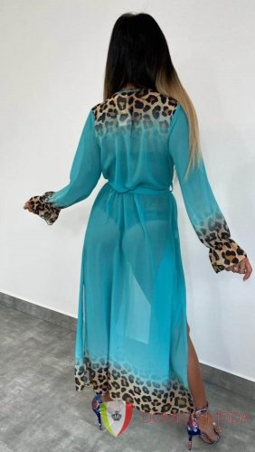 Luxusný prehoz na plavky s leopardím vzorom - 4 farby