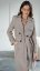 Elegant women's spring trenchcoat with a stripe - 2 colors - Barva: Light brown, Velikost: 40