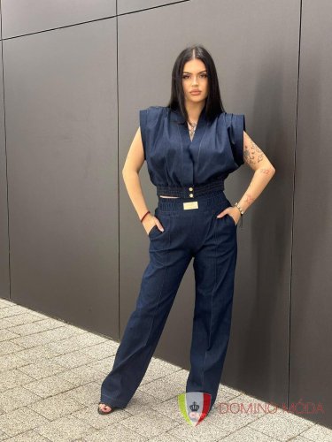 Dámské módní kalhoty La Blanche - Barva: Tmavě modrá, Velikost: UNI