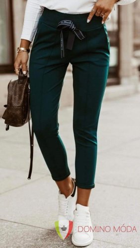 Dámske nohavice so stuhou - výber farieb - Barva: Hnedá, Velikost: 36
