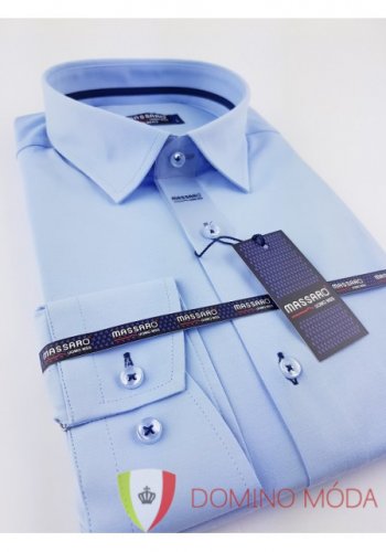 Men's Long Sleeve Shirt - Sky Blue - Velikost: 6XL