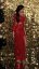 Long shiny dress on one shoulder - 6 colors - Barva: gold, Velikost: 34