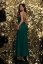 Long party dress with laces - 2 colors - Barva: Green, Velikost: 42