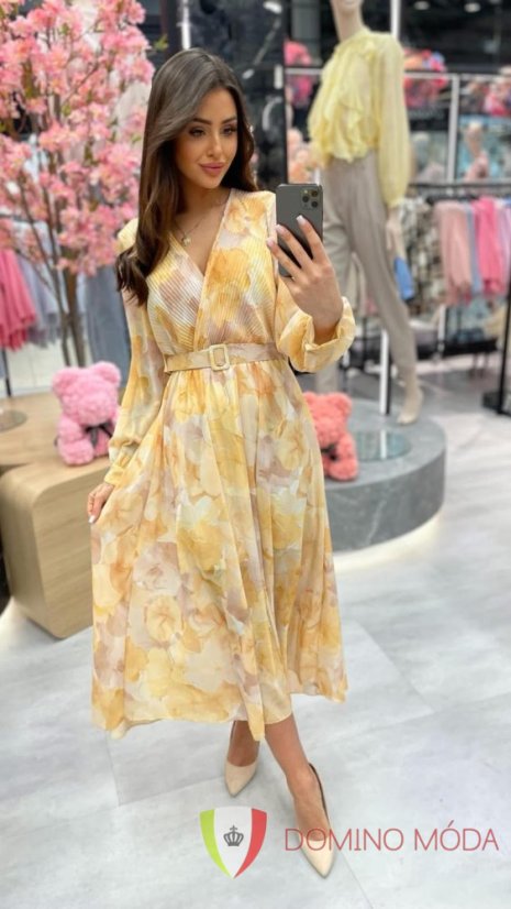 Floral summer dress - Barva: Yellow