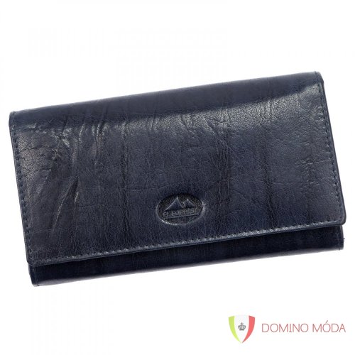 Dámská kožená peněženka velká - 3 barvy - Barva: Tmavě modrá