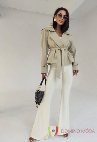 Krátky trench coat s opaskom