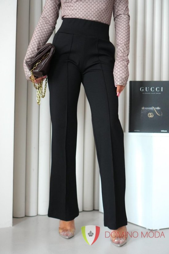 Elegant trousers with elastic waist - Barva: Black, Velikost: 40