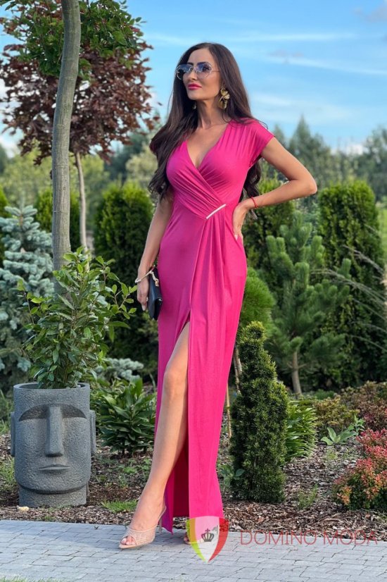 DIANA formal dress with silver applique - Barva: Heavenly blue, Velikost: 34