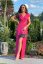 DIANA formal dress with silver applique - Barva: Neon pink, Velikost: 40