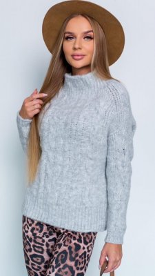 Women's knitted pullover with a pattern - 3 colors