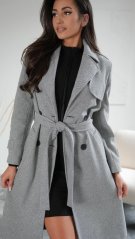 Elegant women's spring trenchcoat with a stripe - 2 colors