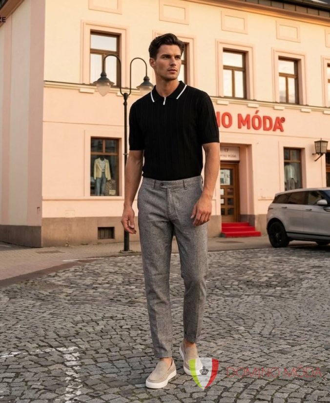 Strukturované polo triko na zip - 2 barvy