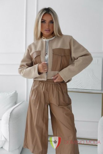 Podzimní bolerko vlněné - Barva: Světle hnědá, Velikost: UNI