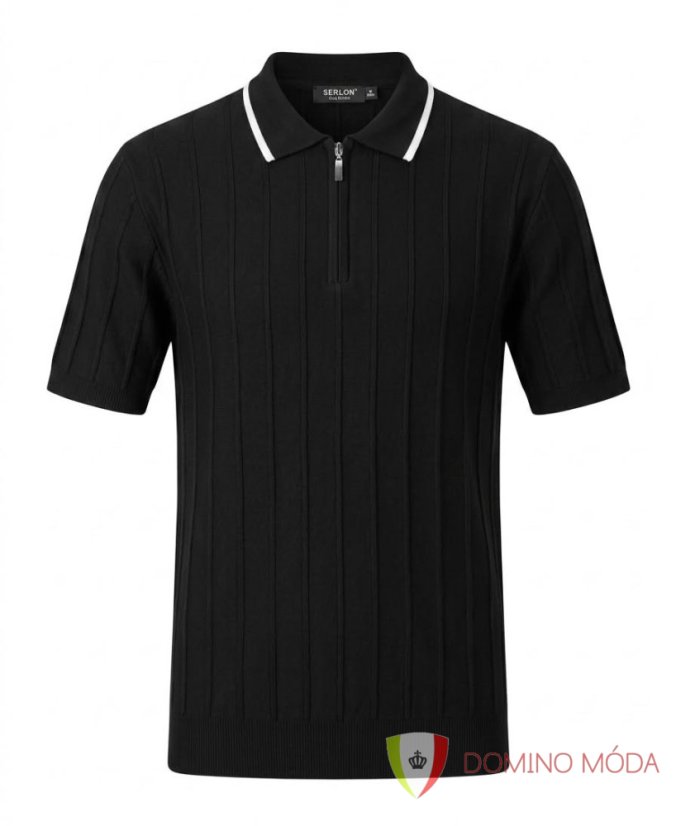 Strukturované polo triko na zip - 2 barvy