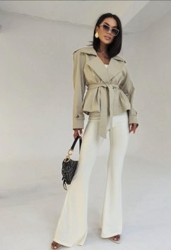 Krátky trench coat s opaskom