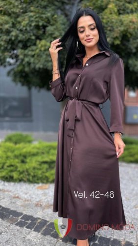 Satin shirt elegance - Barva: Brown, Velikost: 42