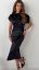 Elegant satin midi dress with puffed sleeves