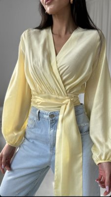 Zavinovacia blúzka NERINA -  žltá