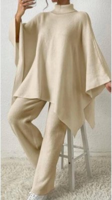 Women's pants with poncho - 2 colors