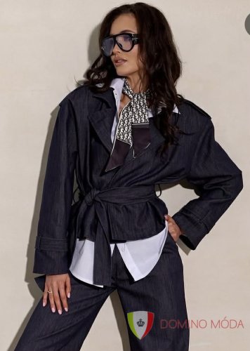 Krátký denimový trenchcoat