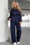 Elegant set – shirt and wide trousers - Barva: Dark blue, Velikost: 2