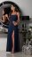 Long party dress with glitter and lace up - 2 colors - Barva: Beige, Velikost: 38