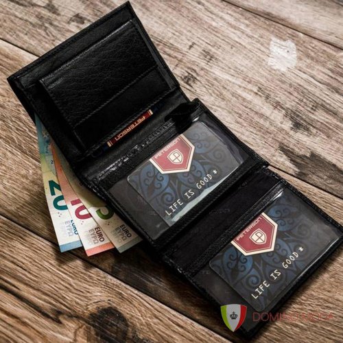 Leather men's wallet - color selection - Barva: Black