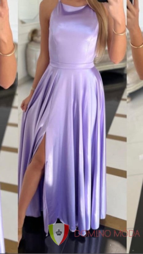 Long satin evening dress - choice of colors - Barva: White, Velikost: 40