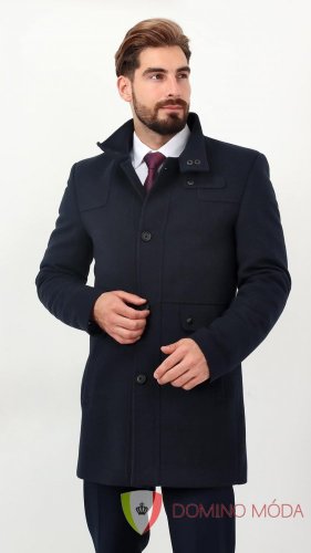 Men's winter elegant coat -  2 colors - Barva: Dark blue, Velikost: 54