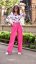 Loose trousers with jewelery - choice of colors - Barva: Neon pink, Velikost: 36