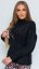 Women's knitted pullover with a pattern - 3 colors - Barva: Black