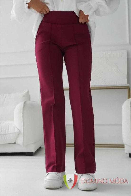 Elegant trousers with elastic waist - Barva: Black, Velikost: 40