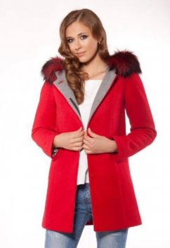 Women's winter coat with hood and fur